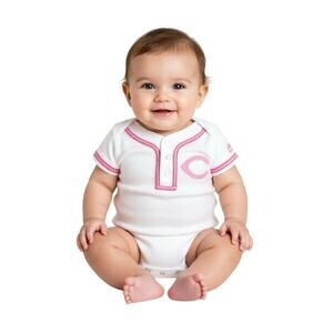 Majestic Cincinnati Reds Girls Infant White Pink Cool Base Creeper Size 24M